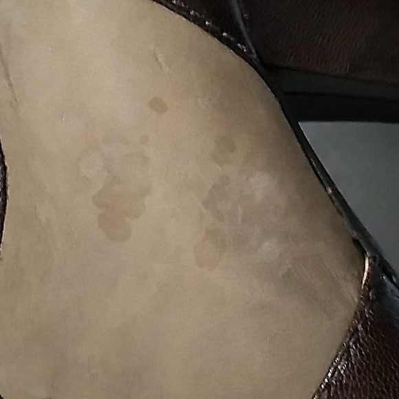 Anthropologie Naya Kasha Brown Leather Buckle Peep Toe High Heel Booties Sz 7.5M - Picture 15 of 15